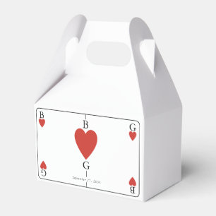 Caja Para Regalos Monograma Corazones Jugando Boda de tarjetas