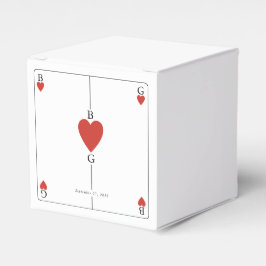 Caja Para Regalos Monograma Corazones Jugando Boda de tarjetas
