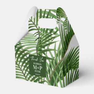 Caja Para Regalos Monograma de árbol de palma de acuarela de vegetac