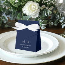 Monograma de boda minimalista moderna azul