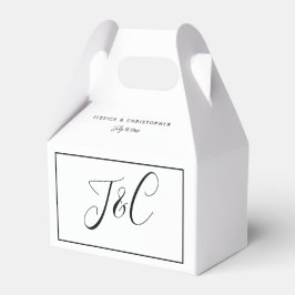 Caja Para Regalos Monograma de Boda Nombres Personalizados Elegante