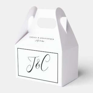 Caja Para Regalos Monograma de Boda Nombres Personalizados Elegante