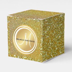 Caja Para Regalos Monograma de firma Purpurina de oro de Moda de luj