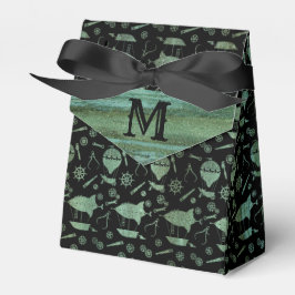 Caja Para Regalos Monograma de las aeronaves Steampunk Verdigris