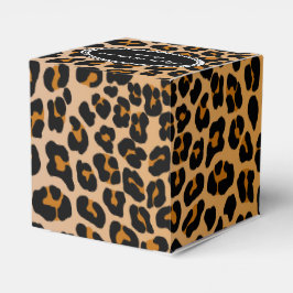 Caja Para Regalos Monograma de leopardo