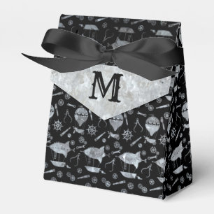 Caja Para Regalos Monograma de los aviones Steampunk Silver Zinc