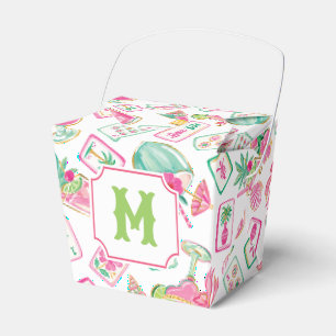 Caja Para Regalos Monograma de Mahjong y Mezcladores de Palm Beach R
