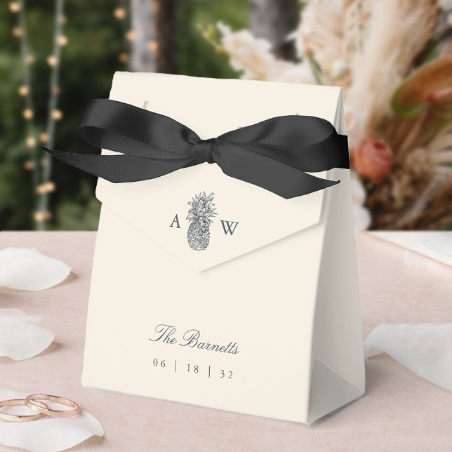 Caja Para Regalos Monograma del Boda de piña de la isla (Subido por el creador)