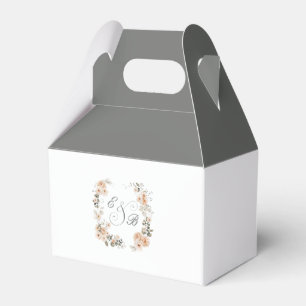 Caja Para Regalos Monograma elegante de jardín floral verde sabio