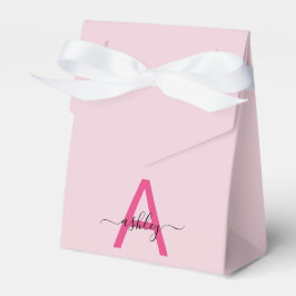 Caja Para Regalos Monograma estilizado moderno rosa caliente
