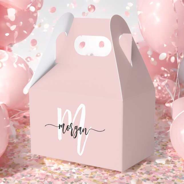 Caja Para Regalos Monograma estilo moderno Rubor rosa (Subido por el creador)
