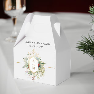 Caja Para Regalos Monograma floral de Navidades simplemente elegante