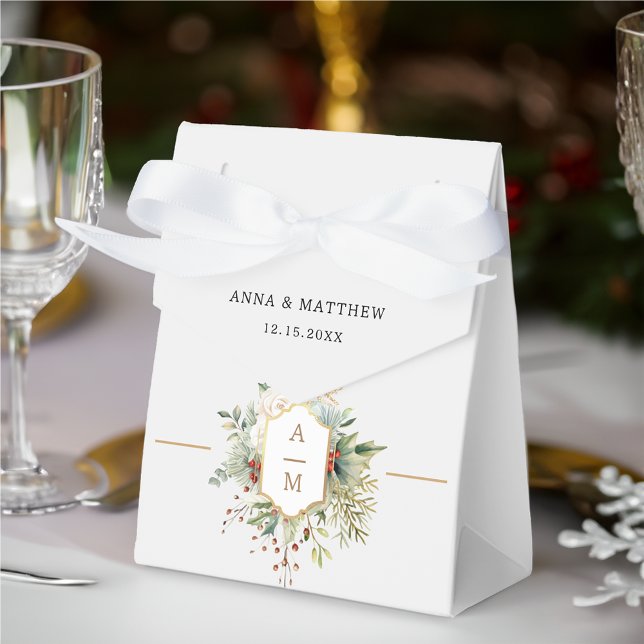 Caja Para Regalos Monograma floral de Navidades simplemente elegante (Subido por el creador)