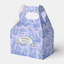 Monograma Floral Toile Azul Púrpura Vintage