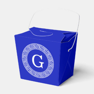 Caja Para Regalos Monograma inicial del marco de la llave de griega 