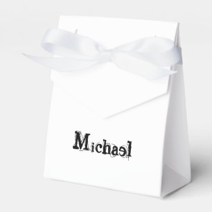 Caja Para Regalos Monograma minimalista moderno con nombre gris negr