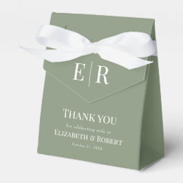 Caja Para Regalos Monograma moderno elegante en verde oliva