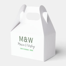 Caja Para Regalos Monograma pareja gris verde cita romántica moderna