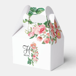 Caja Para Regalos Monograma Personalizado Floral Botánico Vintage