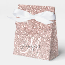 Caja Para Regalos Monograma Purpurina de oro Rosa Girona