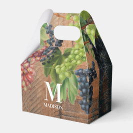 Caja Para Regalos Monograma Rústico de viña y uvas