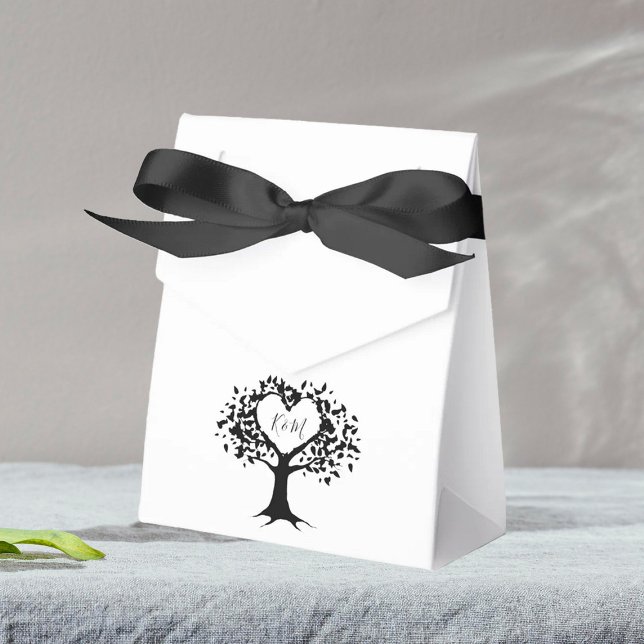 Caja Para Regalos Monograma simple negro y blanco Boda de árbol del  (Subido por el creador)