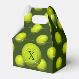 Caja Para Regalos Monograma Tennis Balls Patrón deportivo,