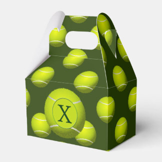 Caja Para Regalos Monograma Tennis Balls Patrón deportivo,