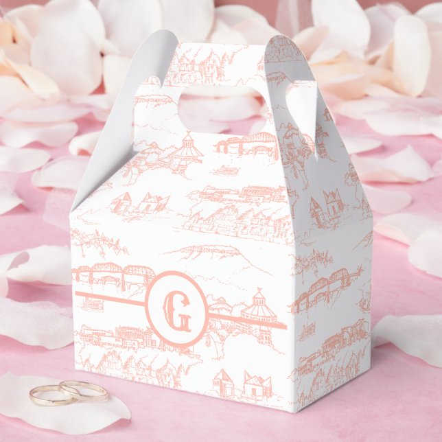 Caja Para Regalos Monograma Toile Blush Chattanooga (Boda)