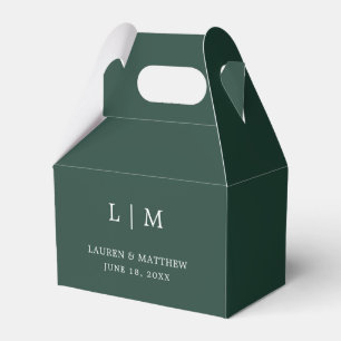 Caja Para Regalos Monograma verde forestal simple matrimonio elegant