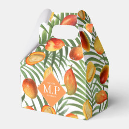 Caja Para Regalos Monograma vintage de mango y vegetación de frutas 