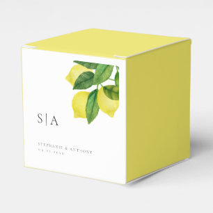 Caja Para Regalos Monogramas Boda de ecología de rama de cítricos li