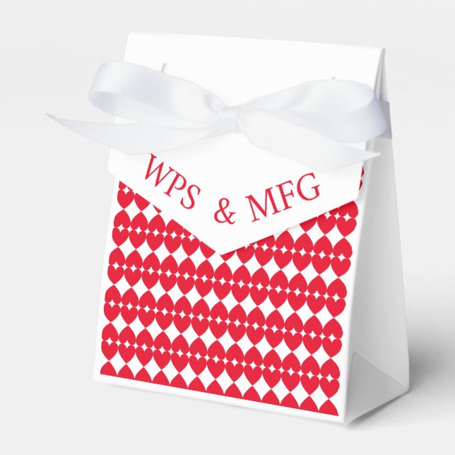 Caja Para Regalos Monogramas personalizados de novia y novio, corazo (Front Side)