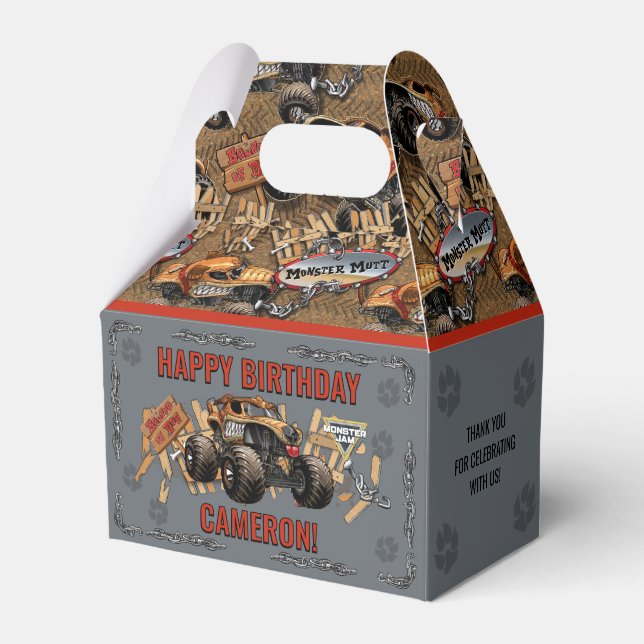 Caja Para Regalos Monster Jam - Cumpleaños de Monster Mutt (Front Side)