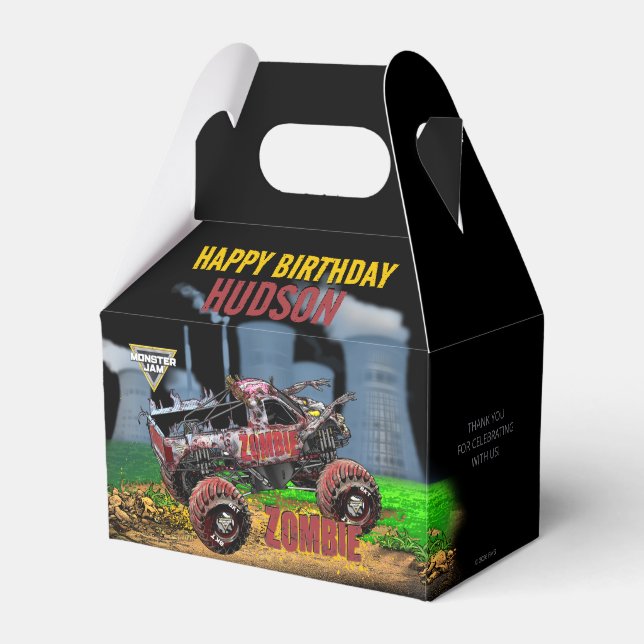 Caja Para Regalos Monster Jam - Cumpleaños Zombie (Front Side)