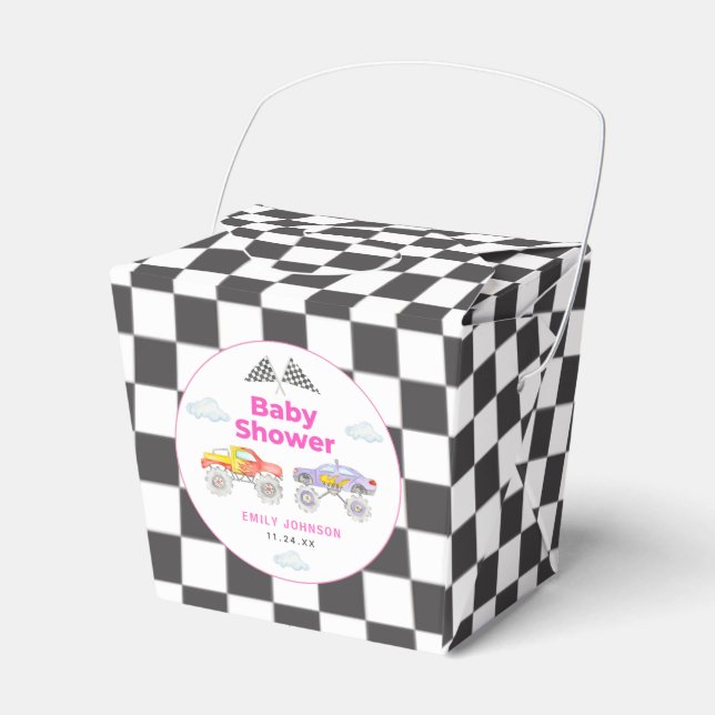 Caja Para Regalos Monster Truck Chica Baby Shower (Front Side)