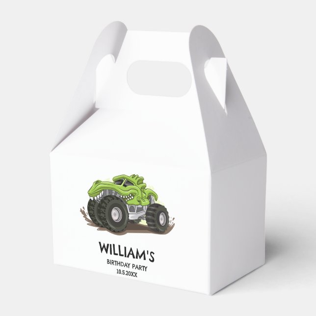 Caja Para Regalos Monster Truck Partido de Cumpleaños Niños Mínimos  (Front Side)