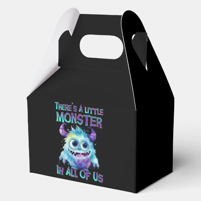 Caja Para Regalos Monstruo púrpura de Halloween (Anverso)