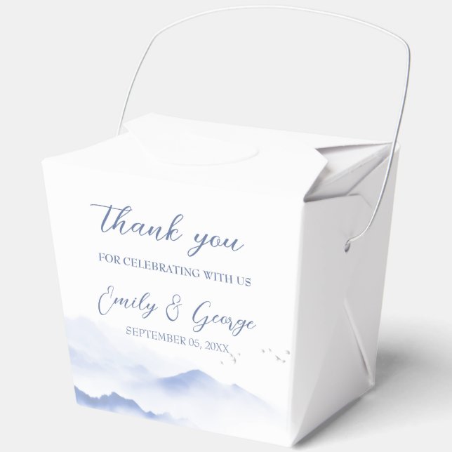 Caja Para Regalos Montañas azules y bodas de aves (Anverso)