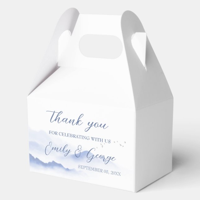 Caja Para Regalos Montañas azules y bodas de aves (Anverso)