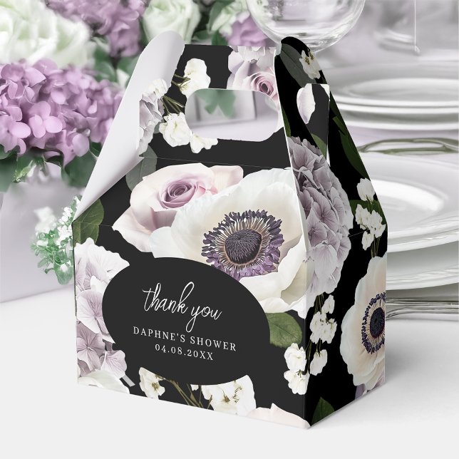 Caja Para Regalos Moody Anemone y Purple Floral Bridal Shower Gable (Subido por el creador)