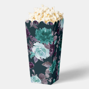 Caja Para Regalos Moody Boho   Patrón floral profundo Verde azulado 