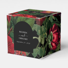 Caja Para Regalos Moody Florals Black Arch Burgundy Boda rojo