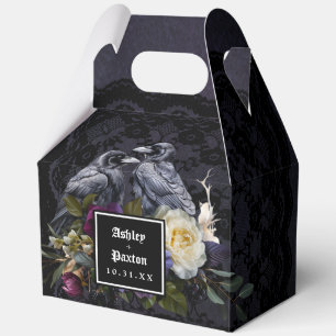Caja Para Regalos Moody Gothic Floral Bouquet en negro grande