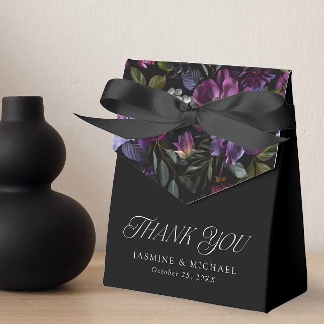Caja Para Regalos Moody Gothic Purple Floral Boda Gracias (Subido por el creador)