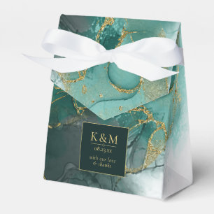 Caja Para Regalos Moody Ink Emerald Gold Abstract ID988