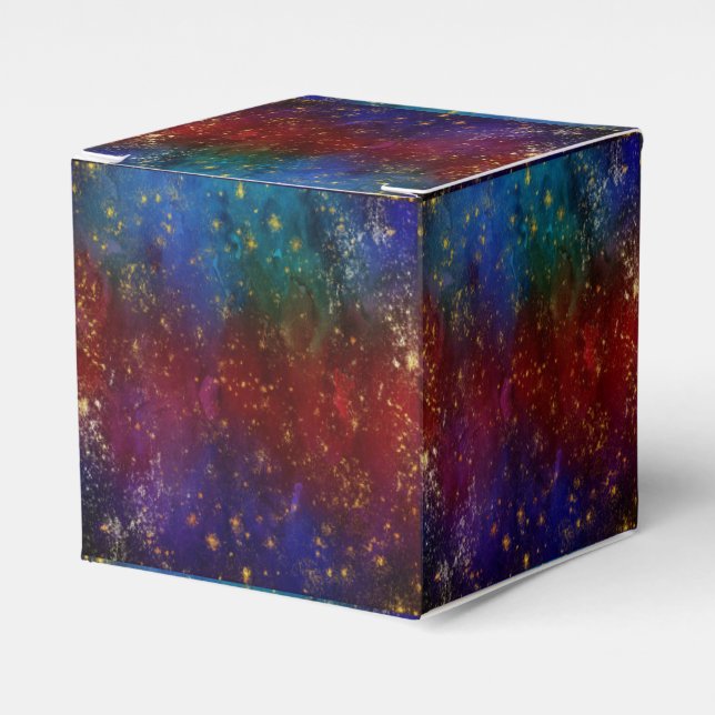 Caja Para Regalos Moody Ombre | Psicodelia Grunge Gold Stardust (Costado Anverso)