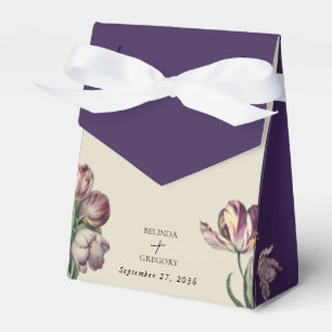 Caja Para Regalos Moody Watercolor Tulipano Púrpura Favor de matrimo
