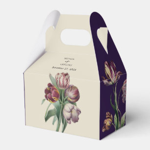 Caja Para Regalos Moody Watercolor Tulipano Púrpura Favor de matrimo