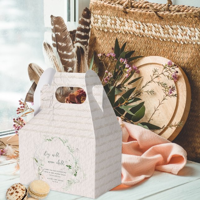 Caja Para Regalos Moon Child | Boho Hippie Baby Shower Favor Box (Subido por el creador)